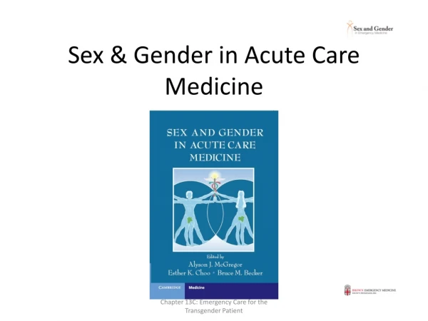 Sex &amp; Gender in Acute Care Medicine