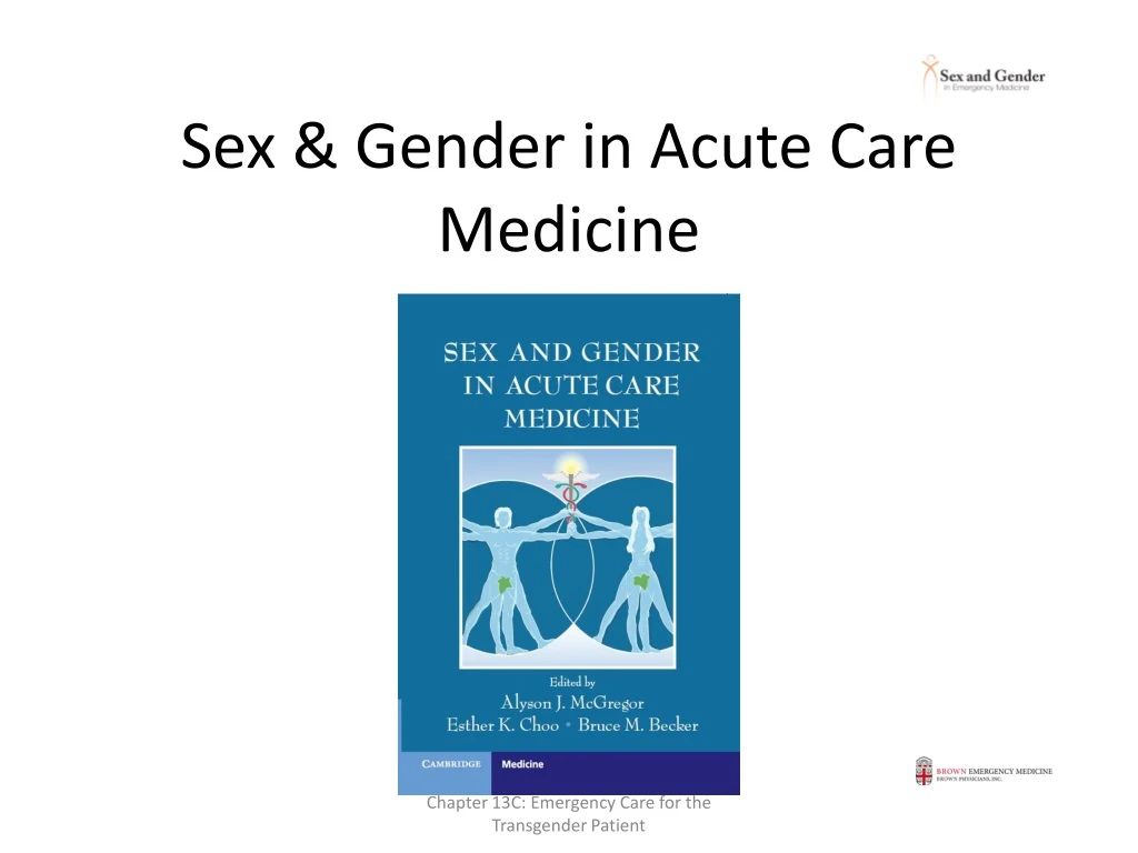 sex gender in acute care medicine