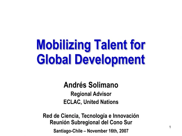 Mobilizing Talent for Global Development