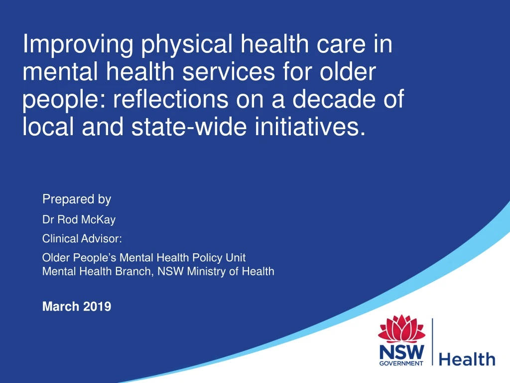 improving physical health care in mental health
