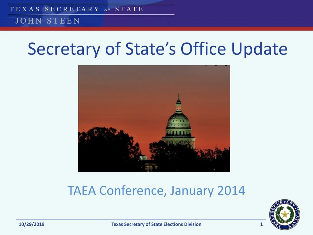 secretary of state s office update