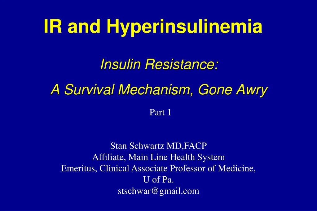 ir and hyperinsulinemia