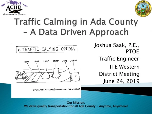 Traffic Calming in Ada County – A Data Driven Approach