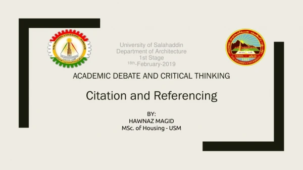 Academic Debate and Critical Thinking