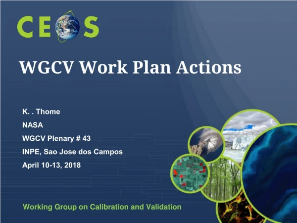 WGCV Work Plan Actions