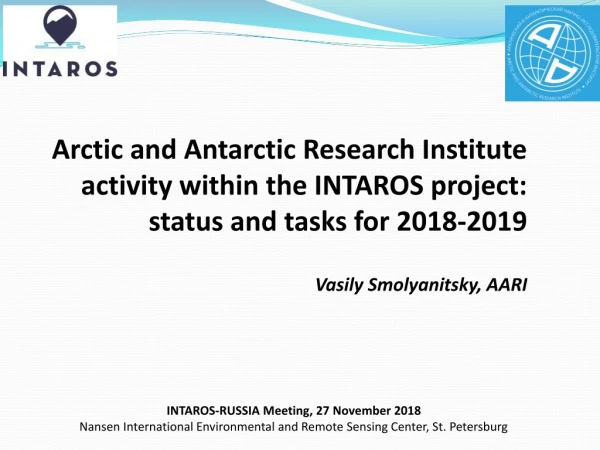 INTAROS-RUSSIA Meeting, 27 November 2018