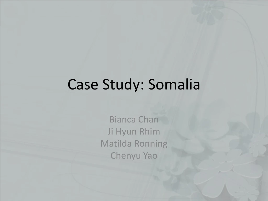case study somalia