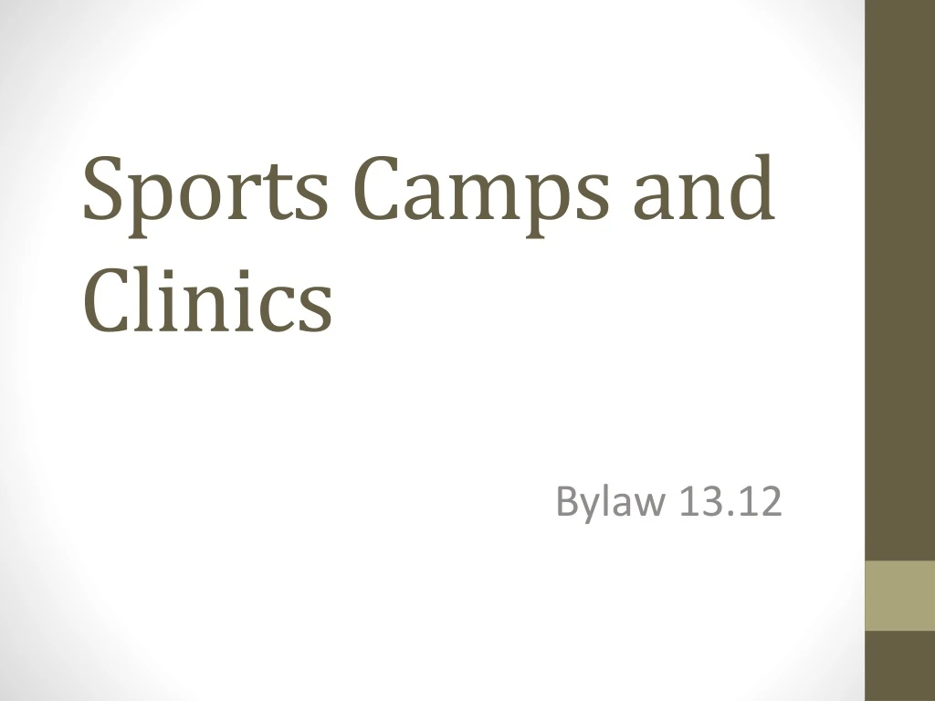 sports camps and clinics