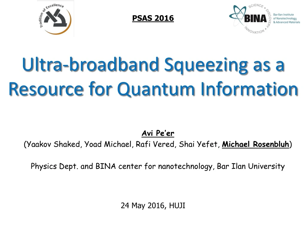 ultra broadband s queezing as a r esource for quantum i nformation
