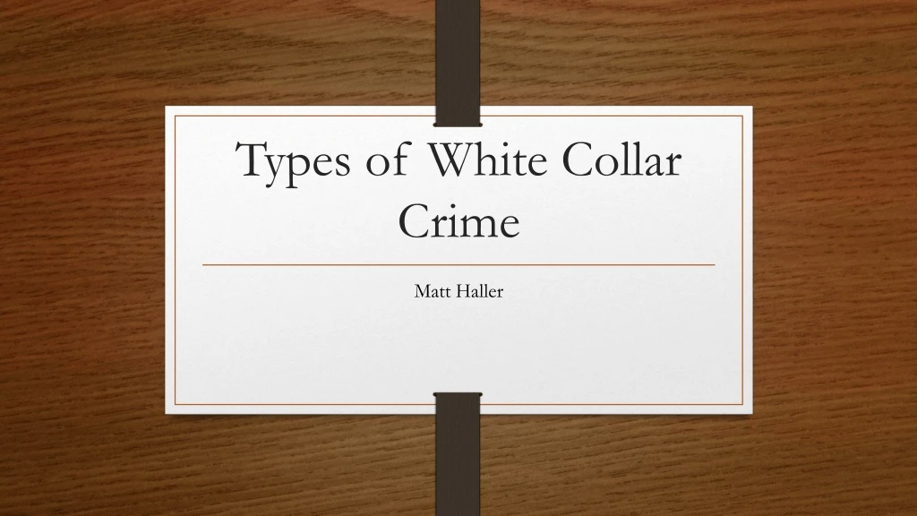 types of white collar crime