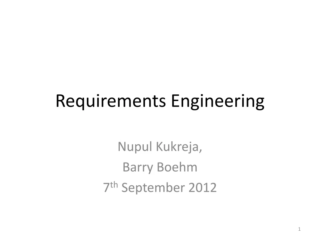 requirements engineering