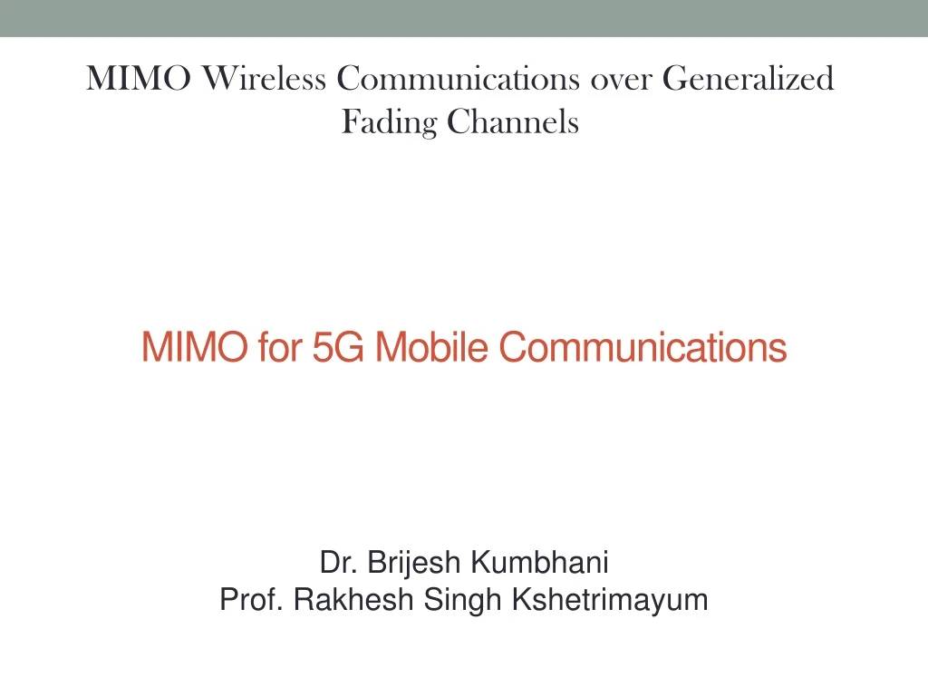 mimo for 5g mobile communications