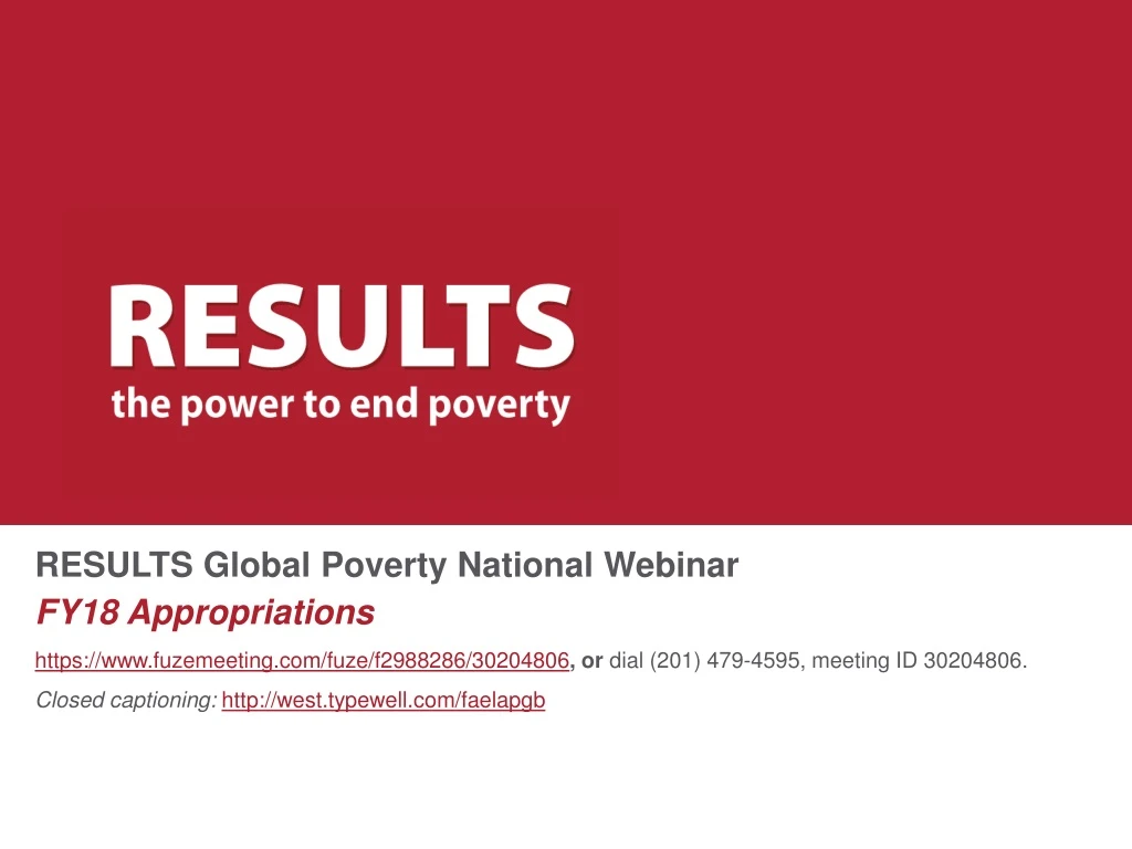 results global poverty national webinar fy18