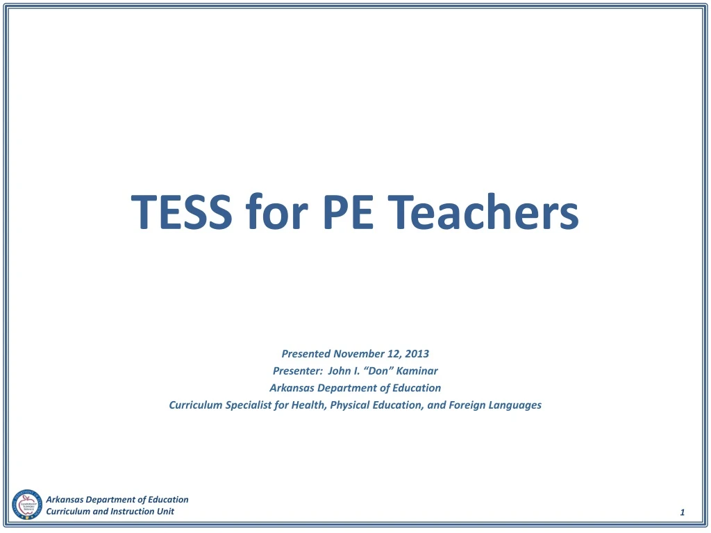 tess for pe teachers