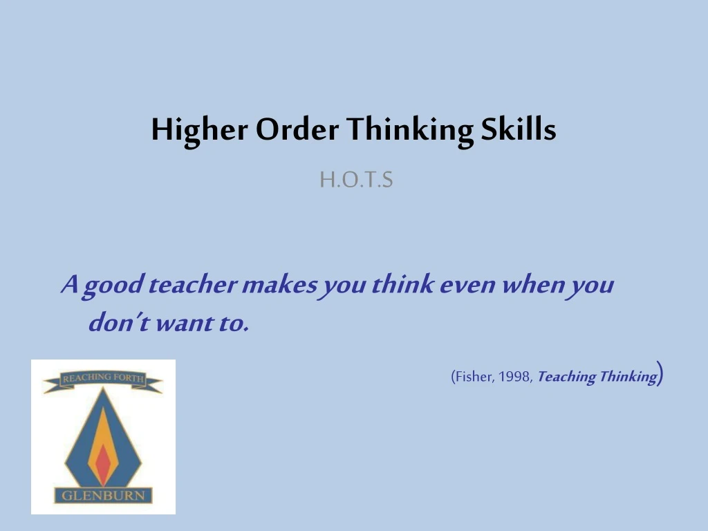 higher order thinking skills