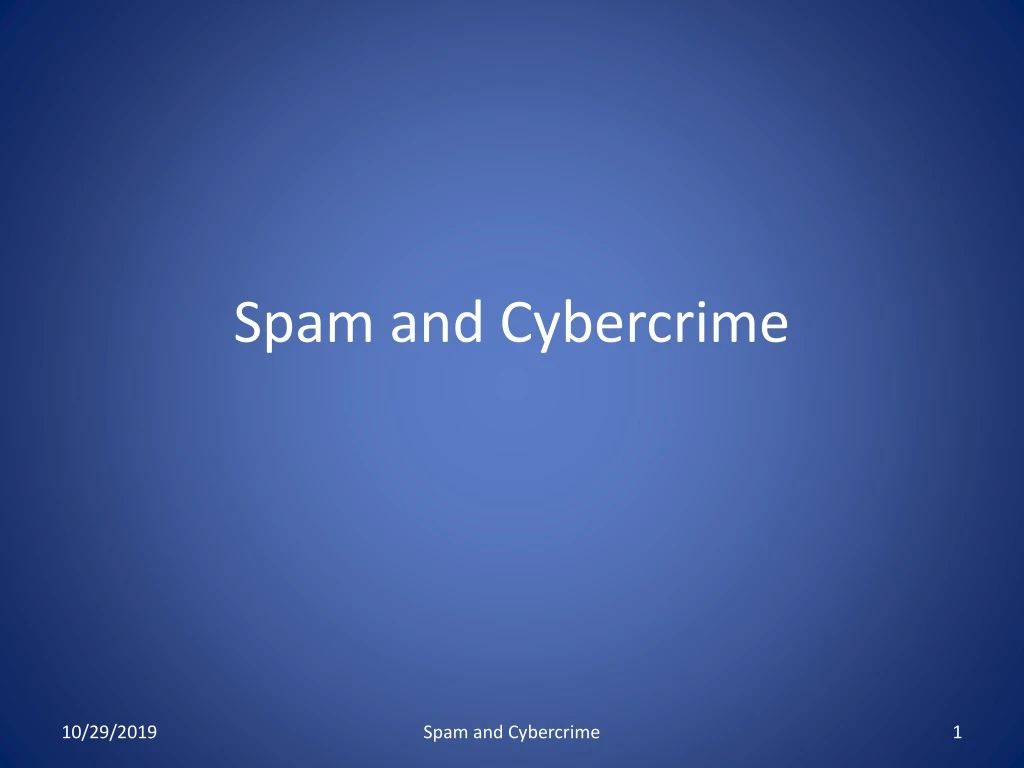 spam and cybercrime