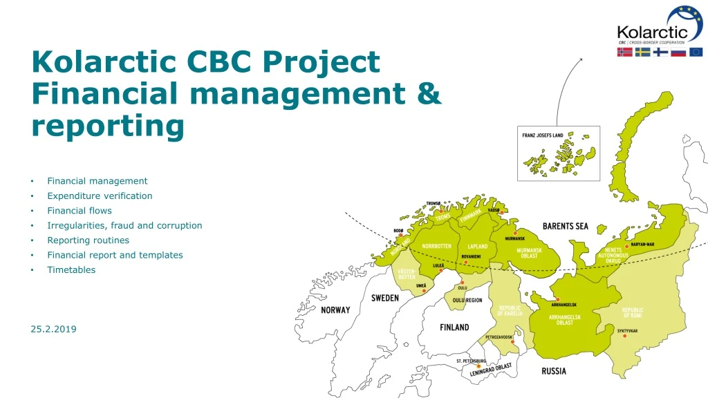 kolarctic cbc project financial management reporting