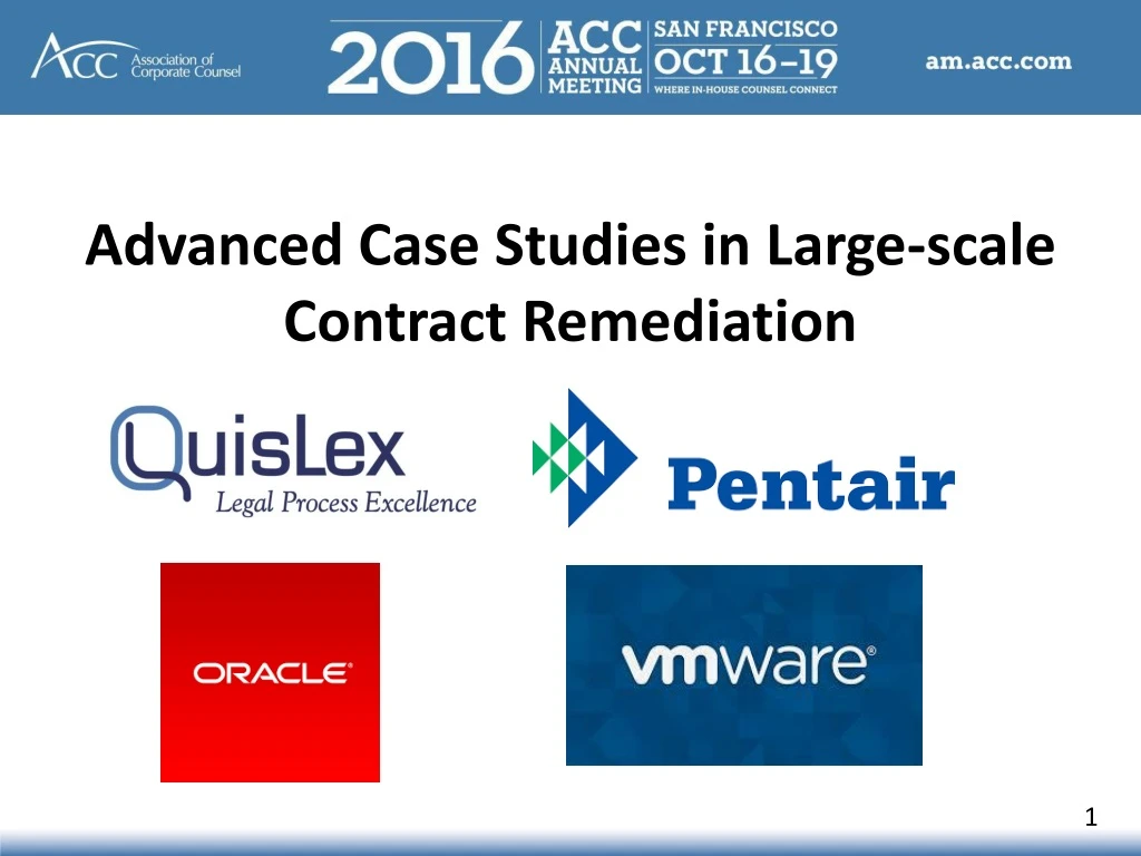 advanced case studies in large scale contract