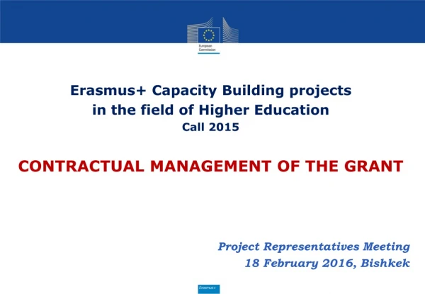 Erasmus+ Capacity Building projects in the field of Higher Education Call 2015