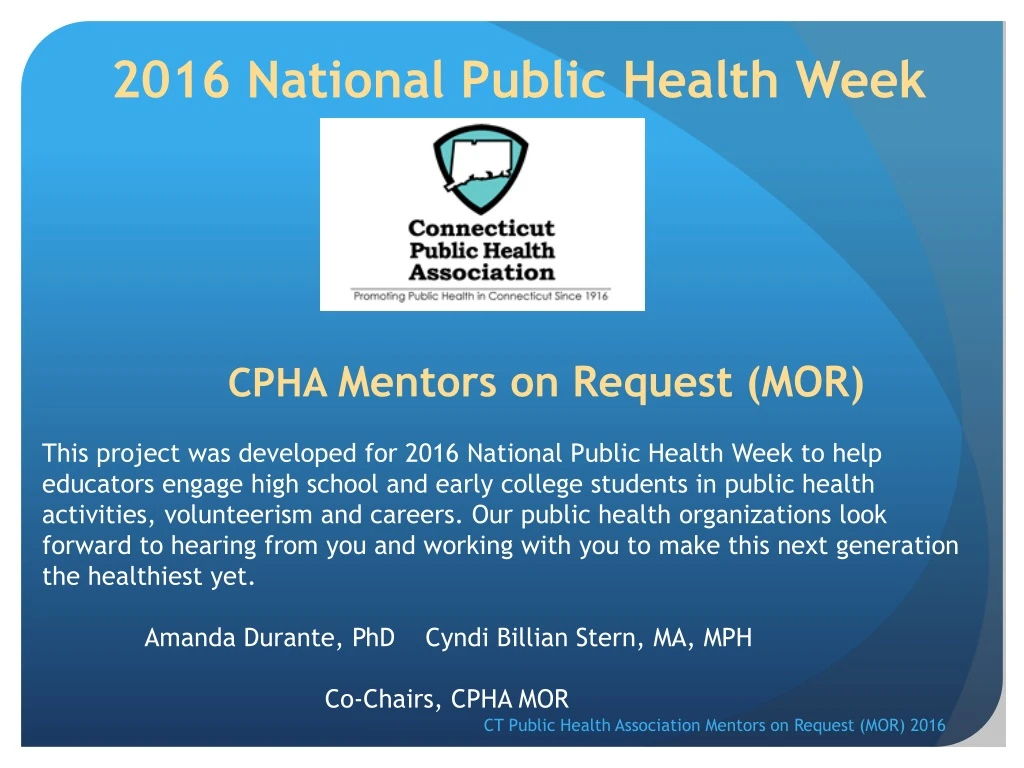 2016 national public health week