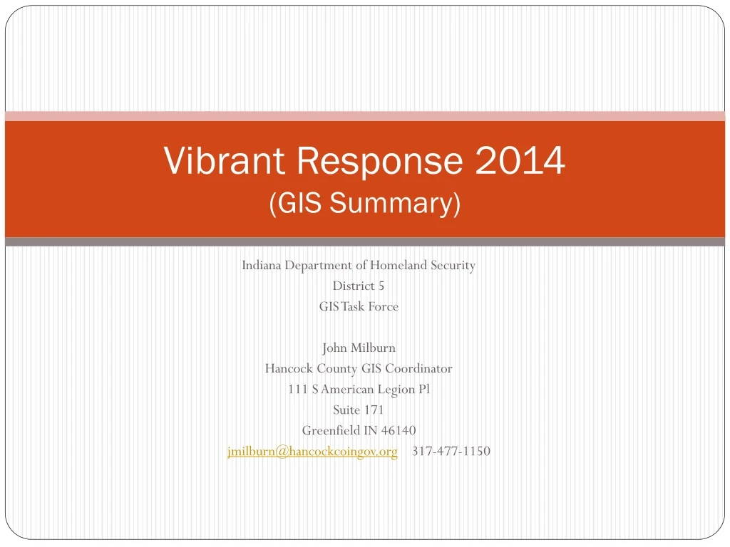 vibrant response 2014 gis summary