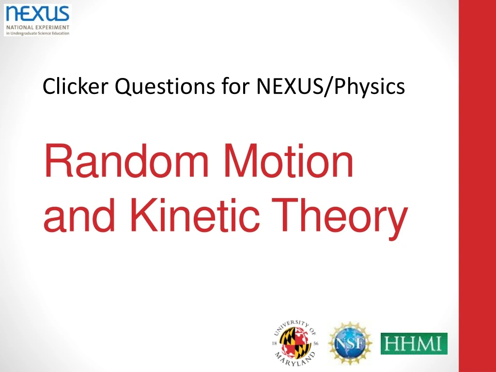 random motion and kinetic theory