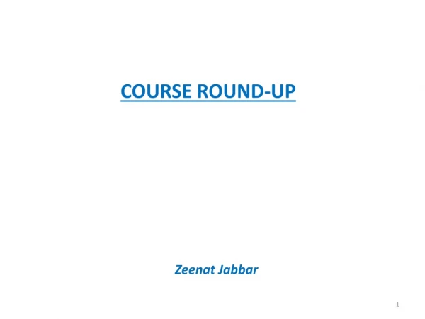 COURSE ROUND-UP