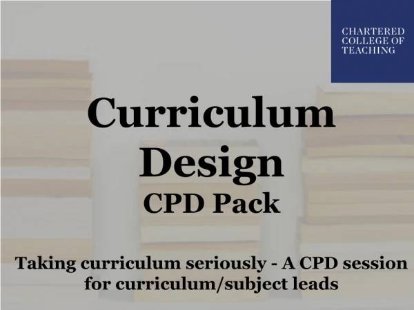 Curriculum Design CPD Pack