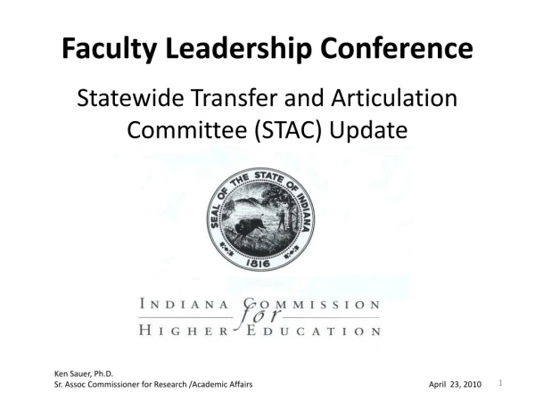 Faculty Leadership Conference Statewide Transfer and Articulation Committee (STAC) Update
