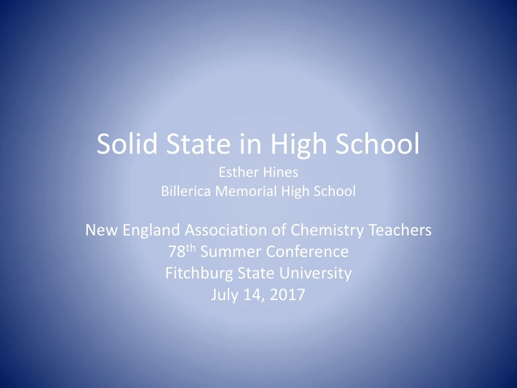 solid state in high school esther hines billerica memorial high school