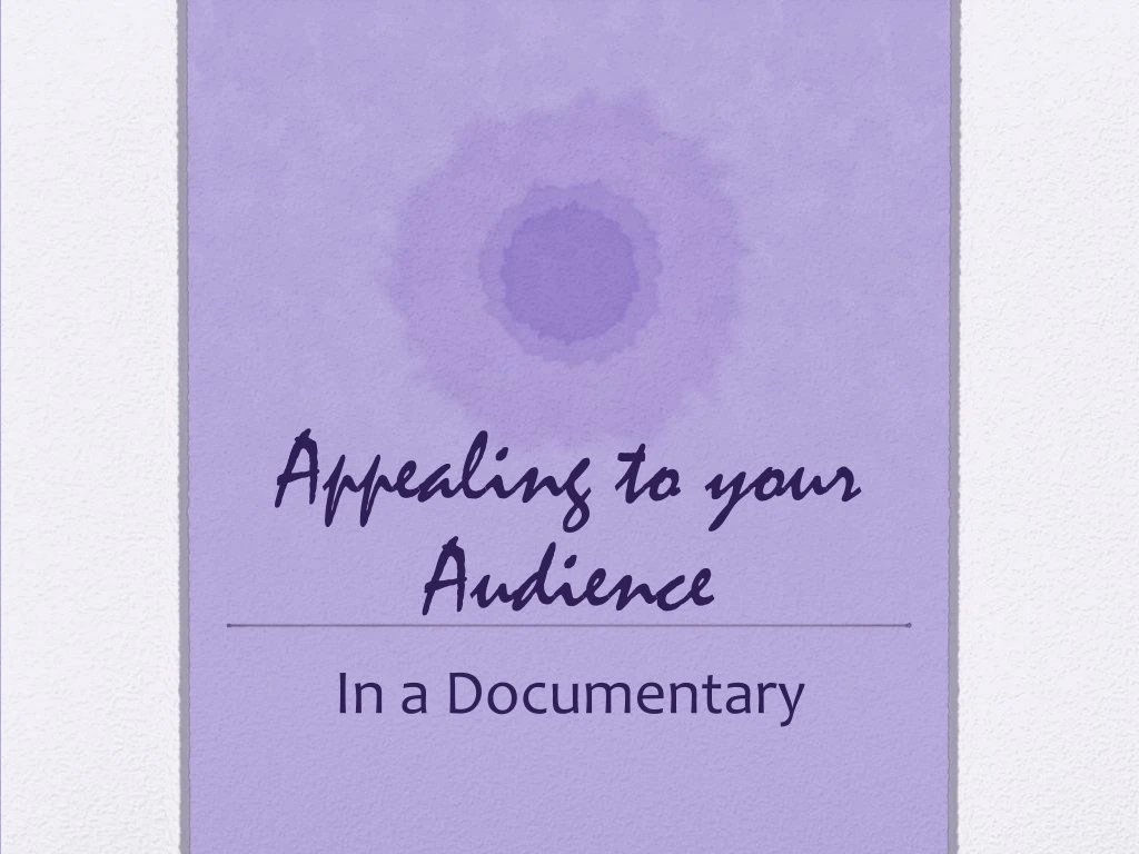 appealing to your audience