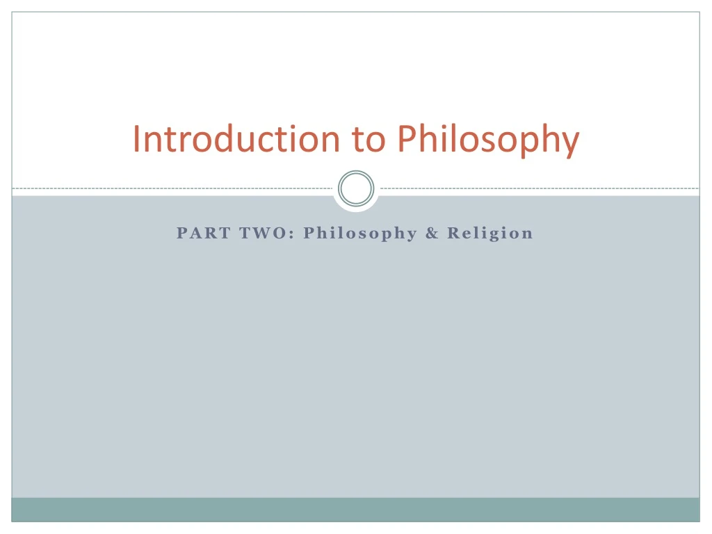 introduction to philosophy