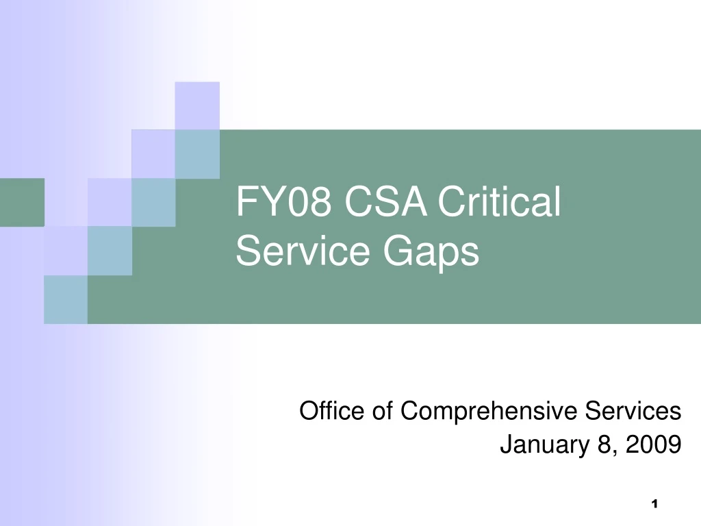 fy08 csa critical service gaps