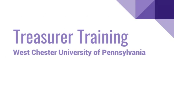 Treasurer Training