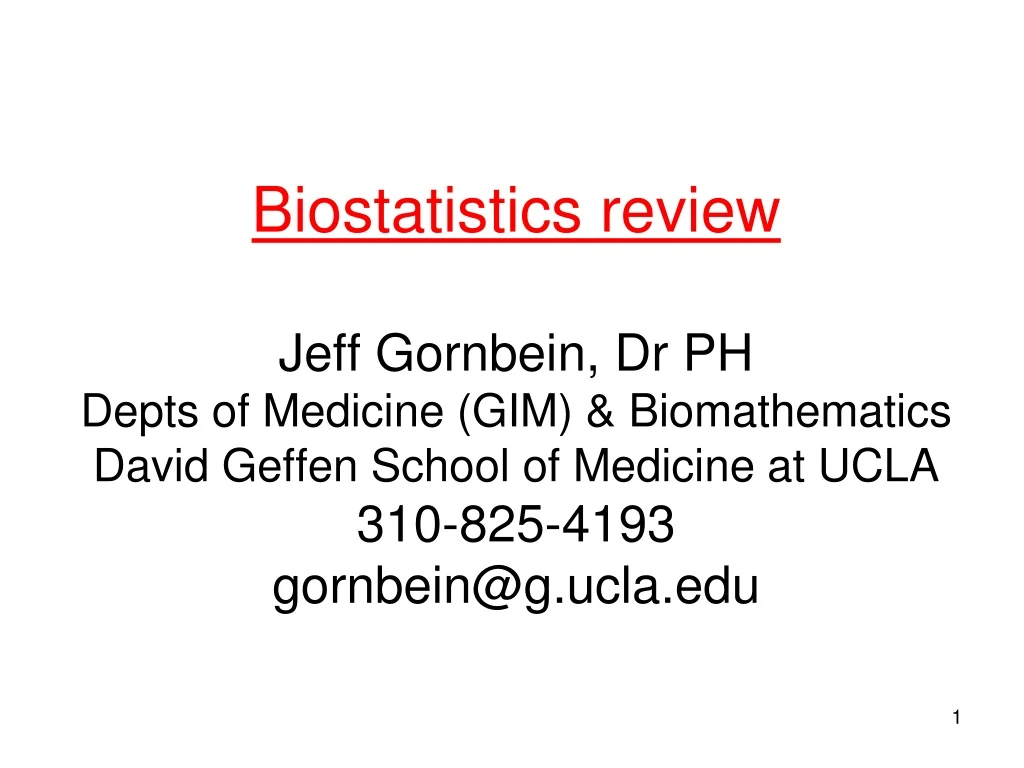 biostatistics review jeff gornbein dr ph depts