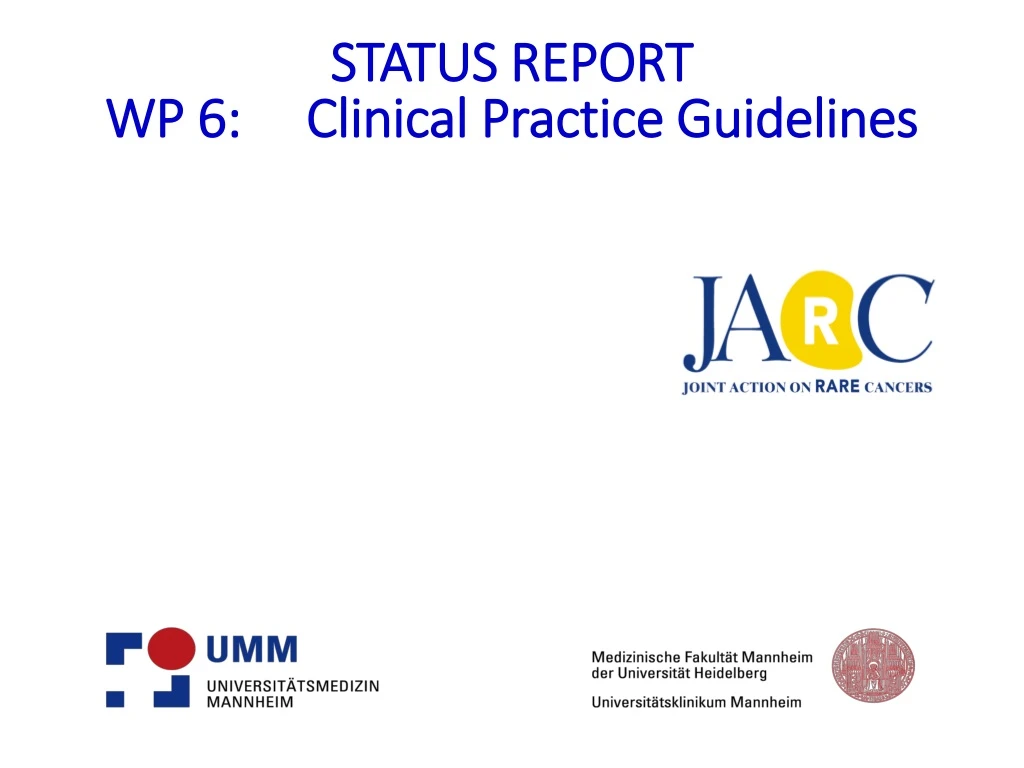 status report wp 6 clinical practice guidelines