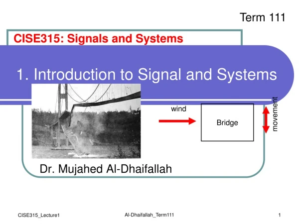 1. Introduction to Signal and Systems