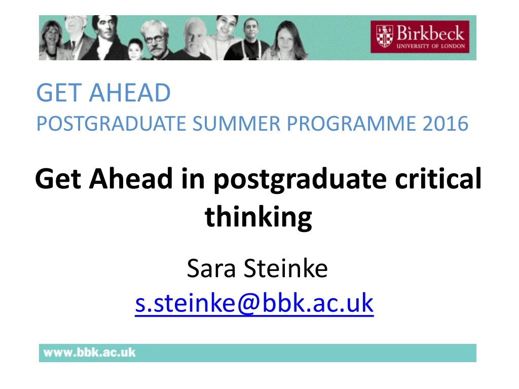 get ahead postgraduate summer programme 2016