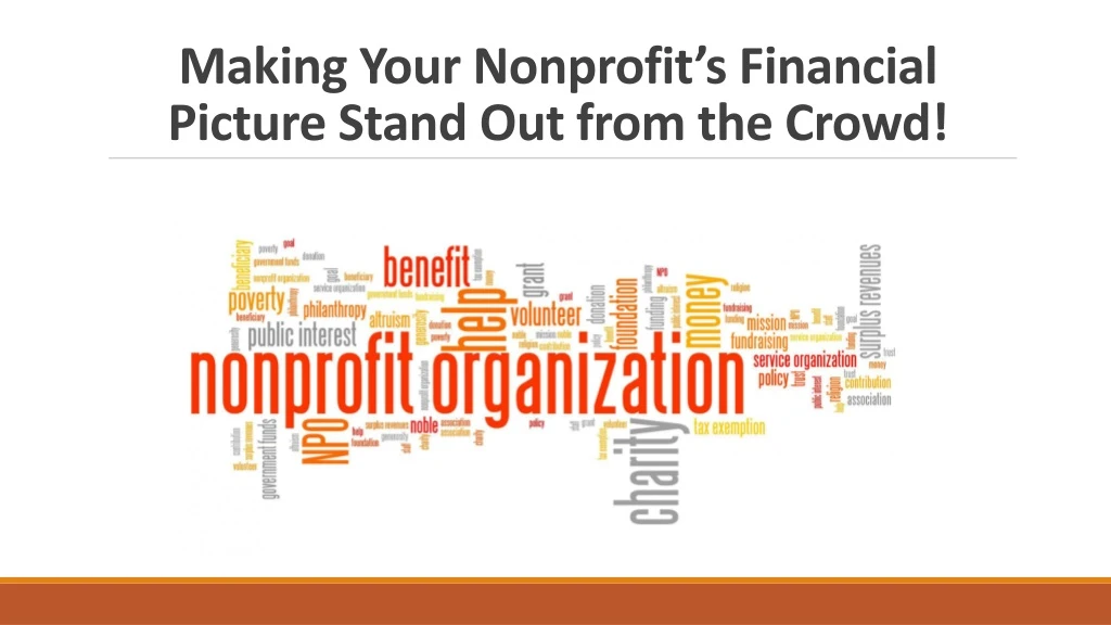 making your nonprofit s financial picture stand out from the crowd