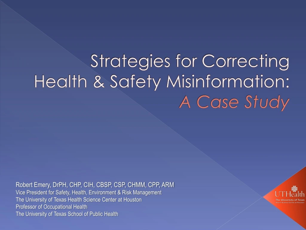 strategies for correcting health safety misinformation a case study