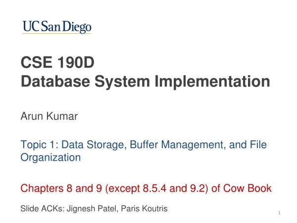 CSE 190D Database System Implementation