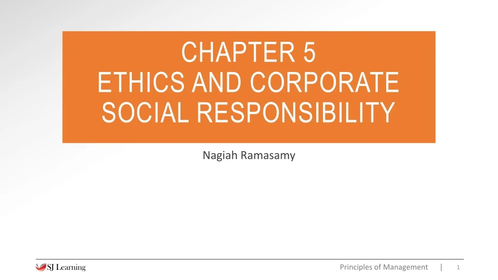 chapter 5 ethics and corporate social responsibility