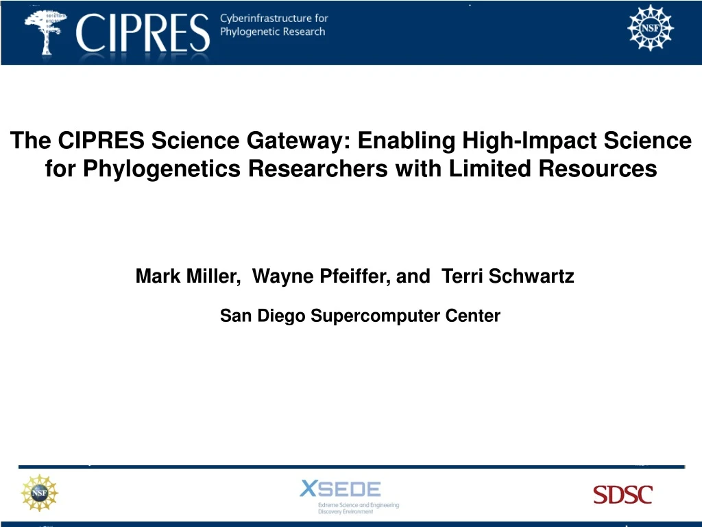 the cipres science gateway enabling high impact