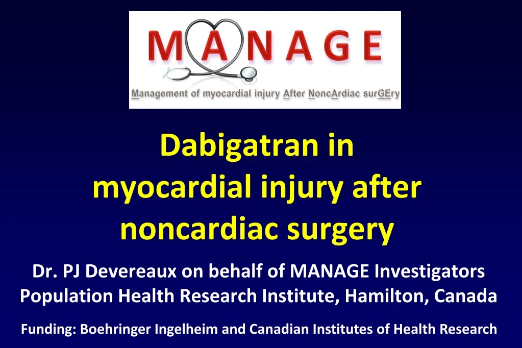 dabigatran in myocardial injury after noncardiac surgery