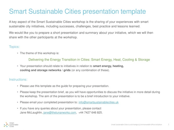 Smart Sustainable Cities presentation template