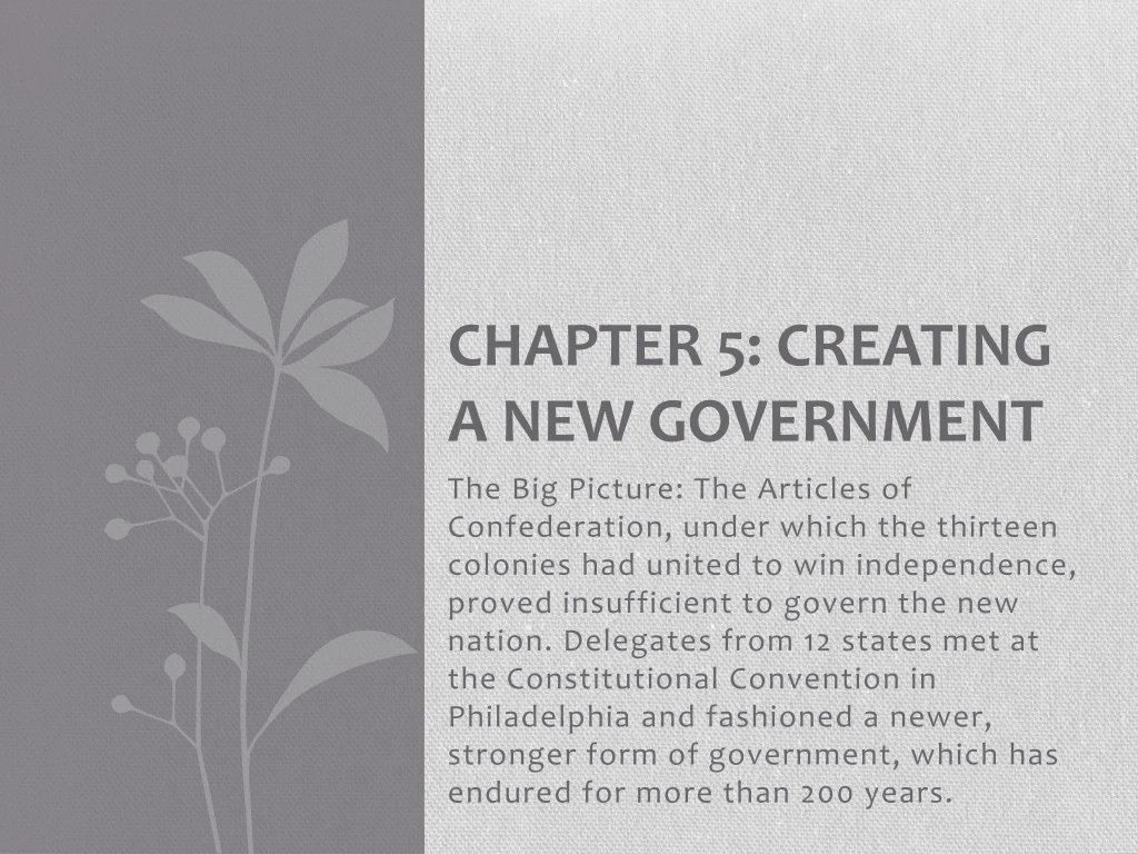 chapter 5 creating a new government