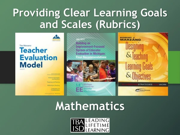 Providing Clear Learning Goals and Scales (Rubrics)