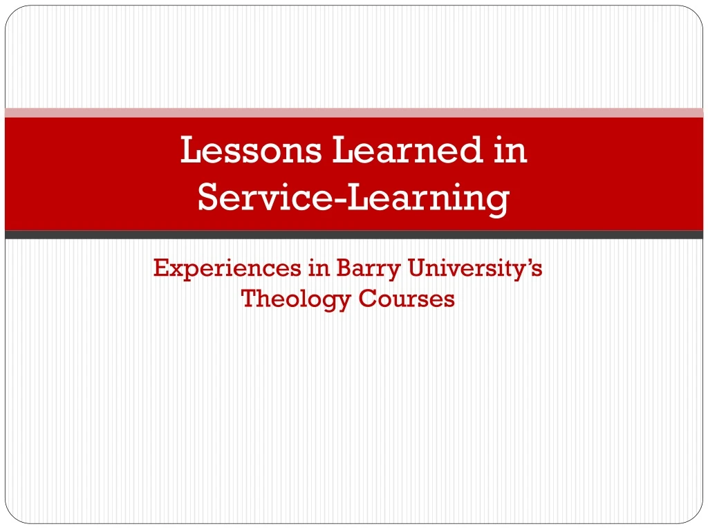lessons learned in service learning