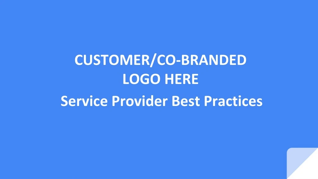 service provider best practices