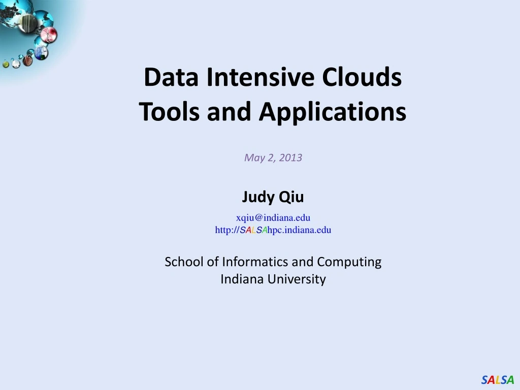data intensive clouds tools and applications
